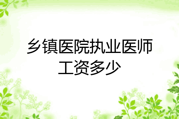 乡镇医院执业医师工资多少