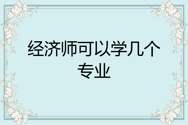 经济师可以学几个专业