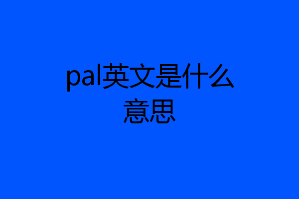 pal英文是什么意思