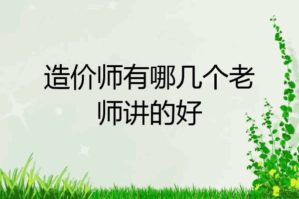 造价师有哪几个老师讲的好
