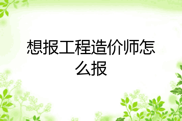 想报工程造价师怎么报