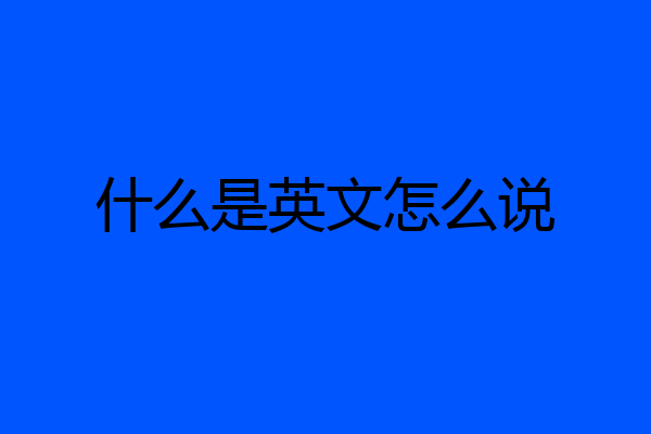 什么是英文怎么说