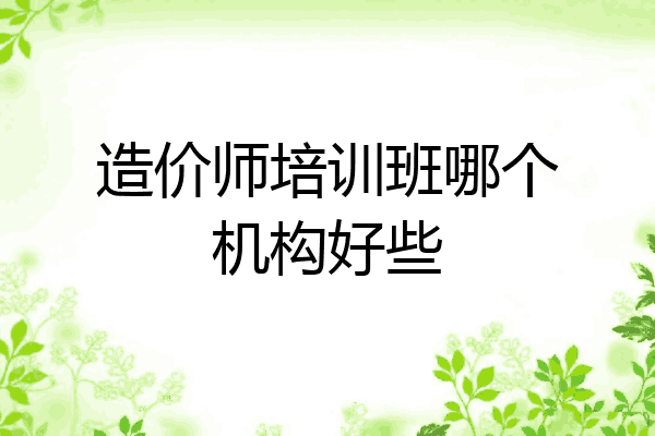 造价师培训班哪个机构好些