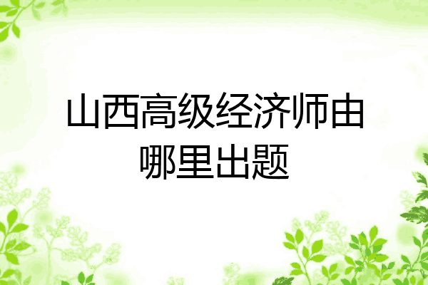山西高级经济师由哪里出题