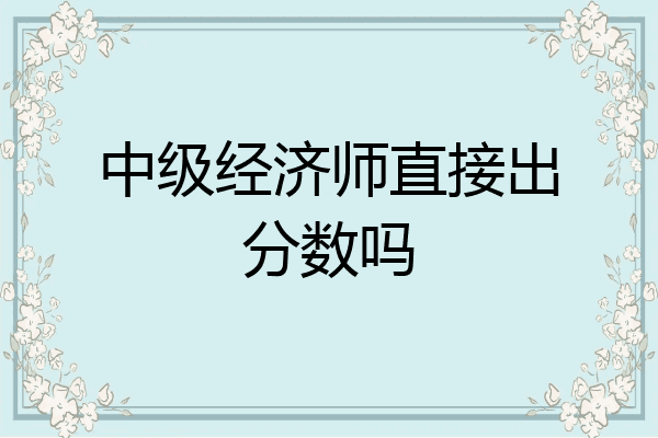 中级经济师直接出分数吗