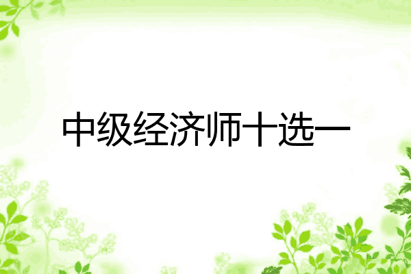 中级经济师十选一