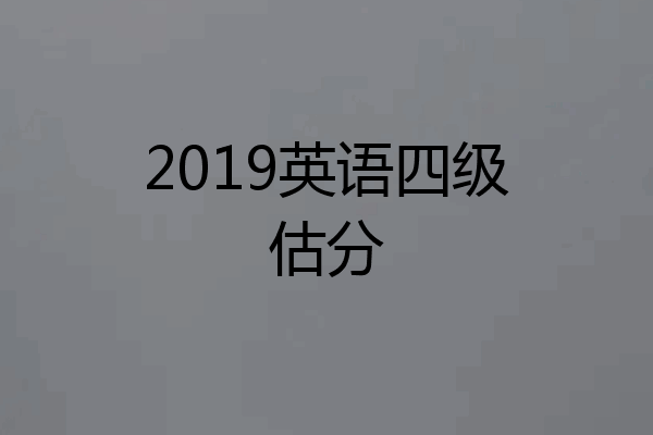 2019英语四级估分