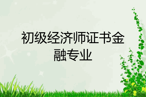 初级经济师证书金融专业
