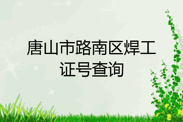 唐山市路南区焊工证号查询