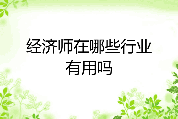经济师在哪些行业有用吗