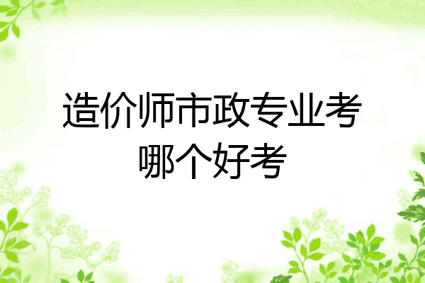 造价师市政专业考哪个好考