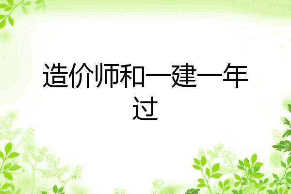 造价师和一建一年过