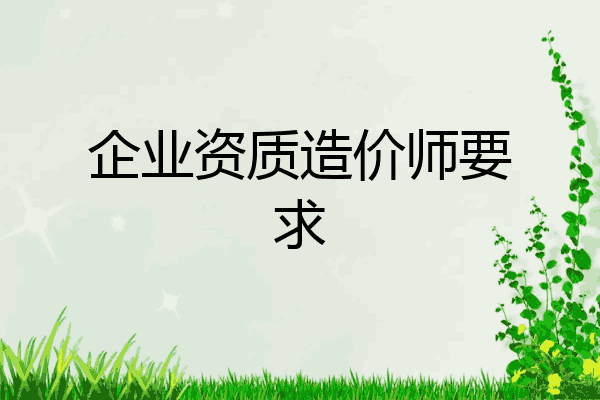 企业资质造价师要求