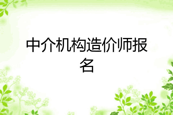 中介机构造价师报名