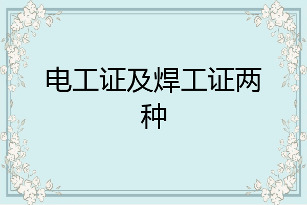 电工证及焊工证两种