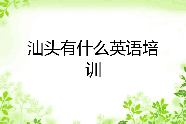 汕头有什么英语培训