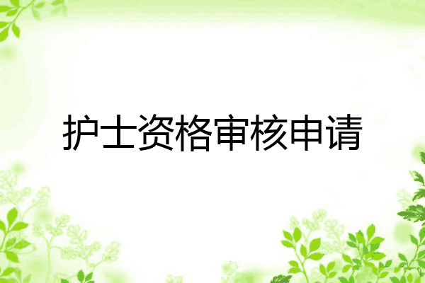 护士资格审核申请