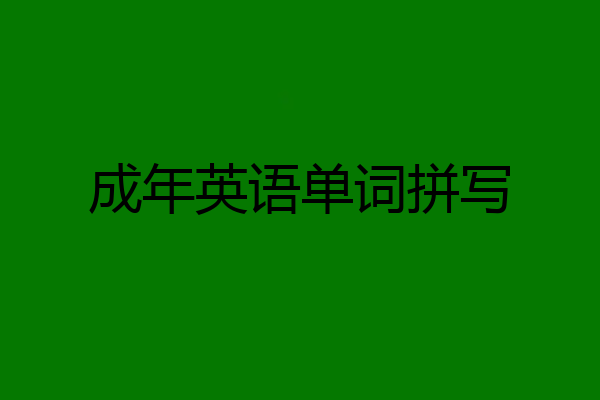 成年英语单词拼写