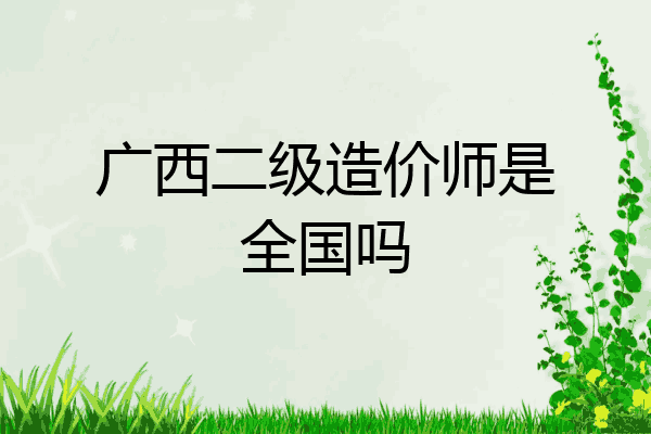 广西二级造价师是全国吗