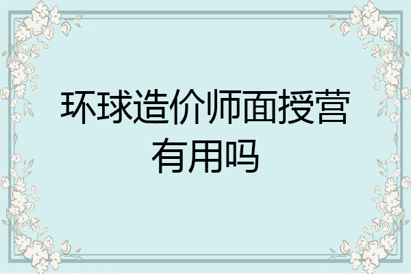 环球造价师面授营有用吗