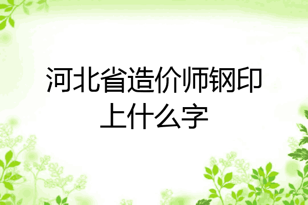 河北省造价师钢印上什么字