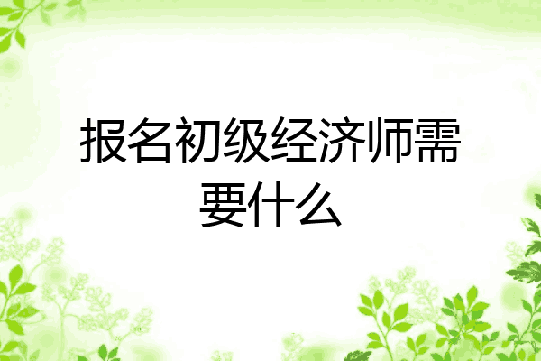报名初级经济师需要什么