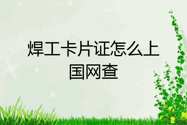 焊工卡片证怎么上国网查