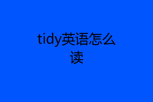 tidy英语怎么读