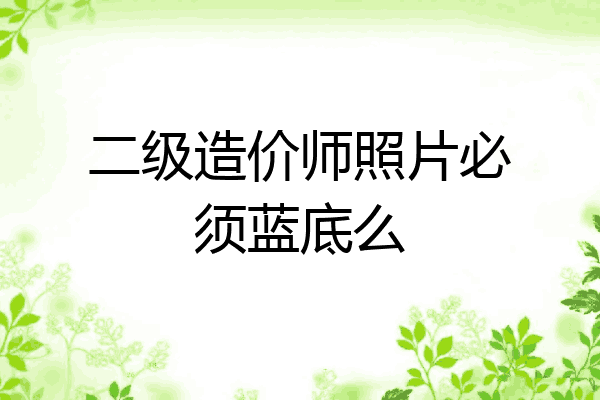 二级造价师照片必须蓝底么