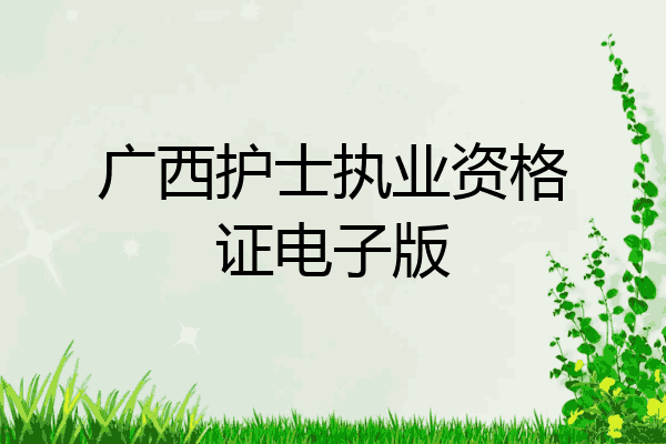 广西护士执业资格证电子版