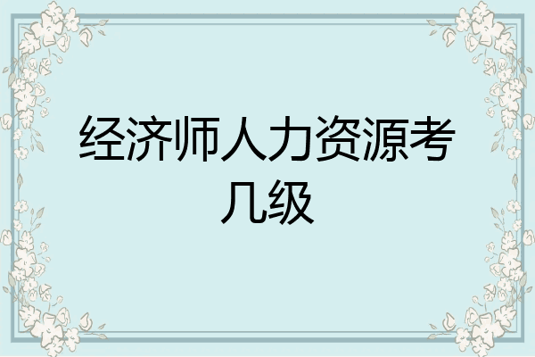 经济师人力资源考几级