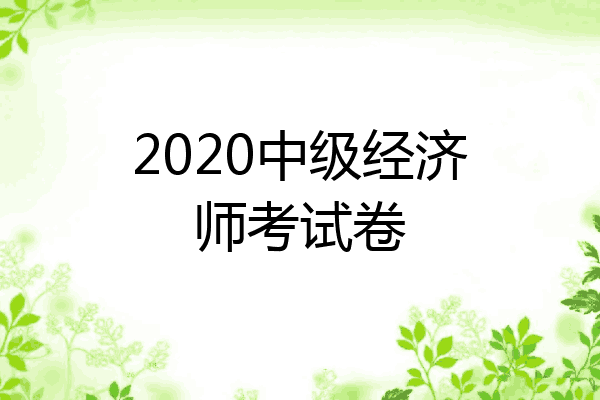 2020中级经济师考试卷