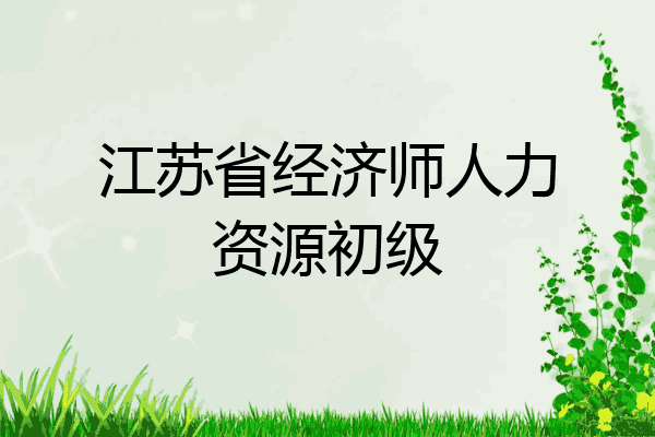 江苏省经济师人力资源初级