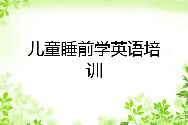 儿童睡前学英语培训