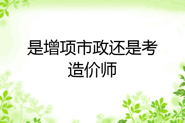 是增项市政还是考造价师