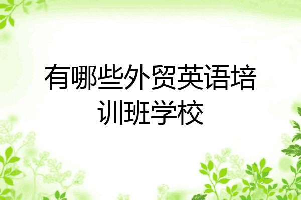 有哪些外贸英语培训班学校