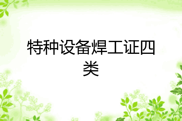 特种设备焊工证四类