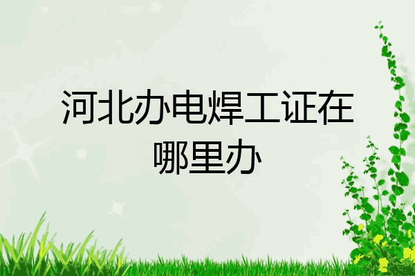 河北办电焊工证在哪里办