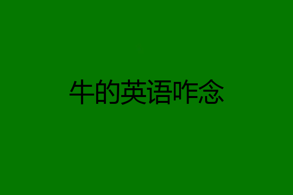 牛的英语咋念