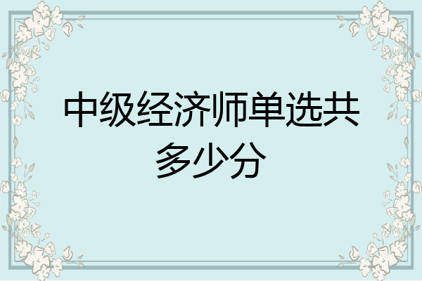 中级经济师单选共多少分