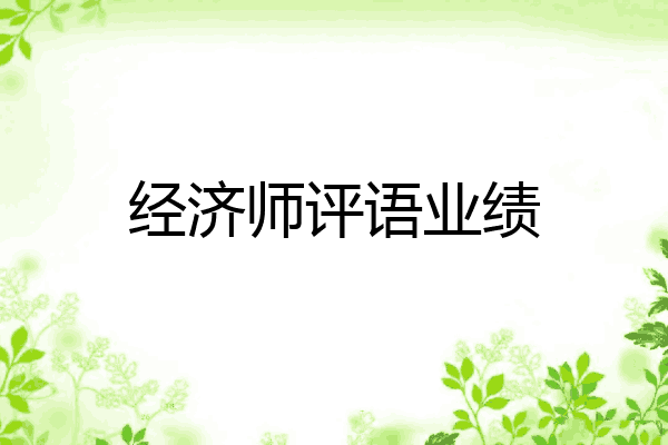 经济师评语业绩