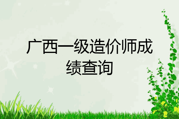 广西一级造价师成绩查询