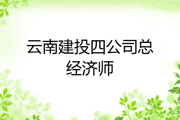 云南建投四公司总经济师