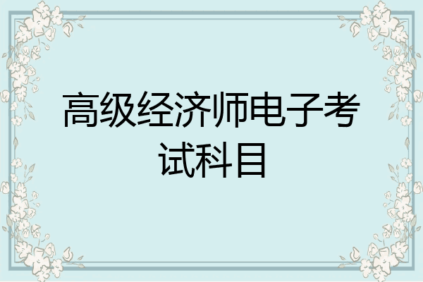 高级经济师电子考试科目