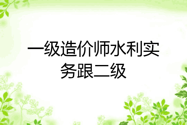 一级造价师水利实务跟二级