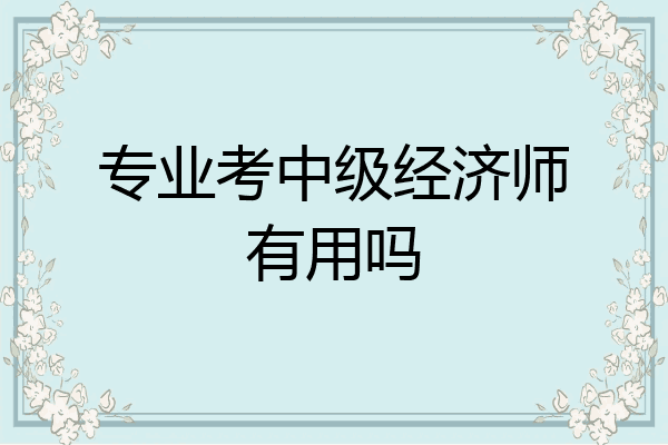 专业考中级经济师有用吗