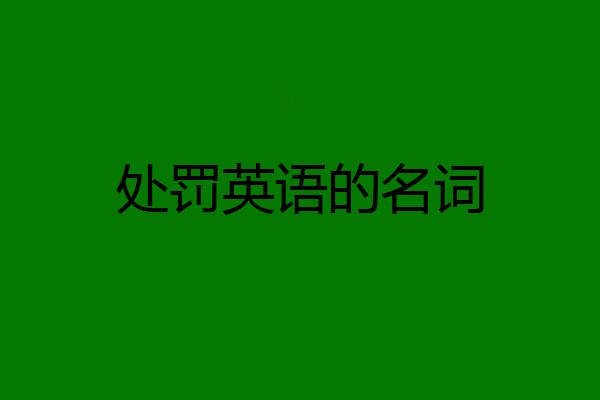 处罚英语的名词