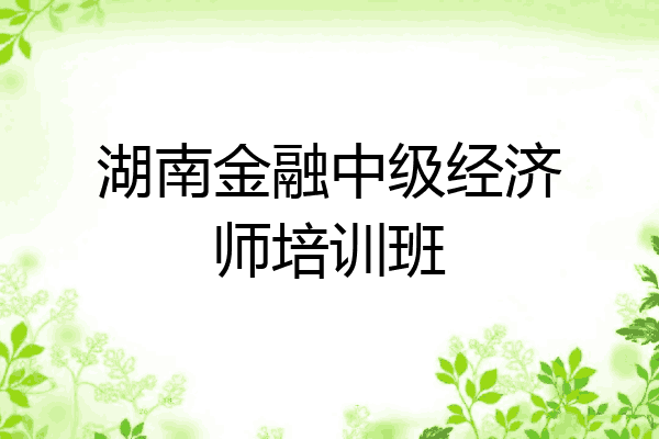 湖南金融中级经济师培训班