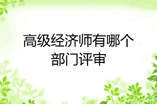高级经济师有哪个部门评审