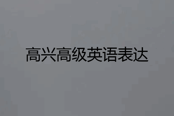高兴高级英语表达